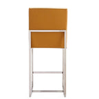 37.2 in. Chrome Stainless Steel Counter Height Bar Stool