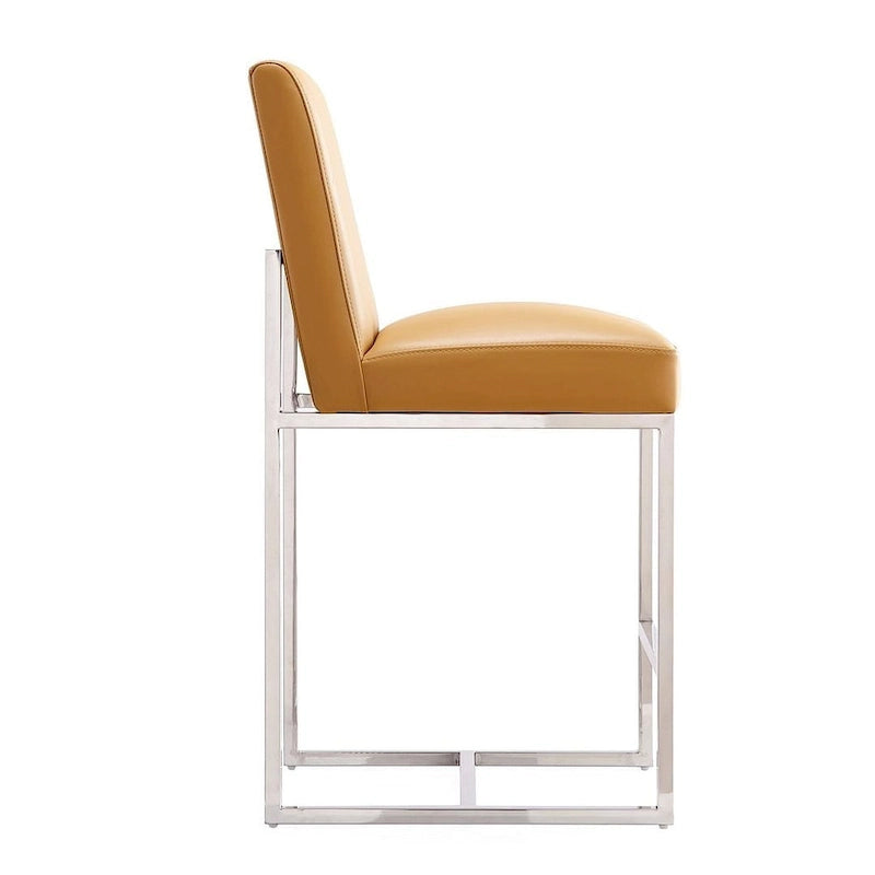 37.2 in. Chrome Stainless Steel Counter Height Bar Stool