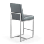 37.2 in. Chrome Stainless Steel Counter Height Bar Stool