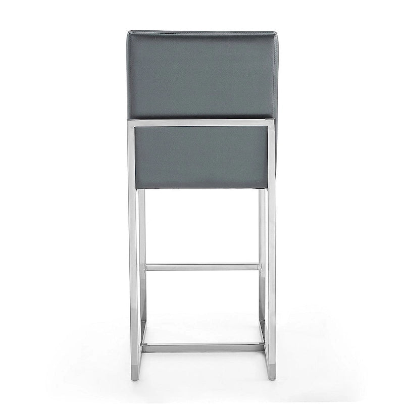 37.2 in. Chrome Stainless Steel Counter Height Bar Stool