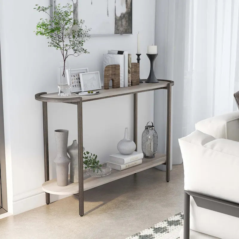 Rowland Urban Light Grey 49-inch Steel 1-Shelf Sofa Table by 