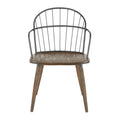 Ellul Industrial Chair in Dark Walnut Wood and Black Metal