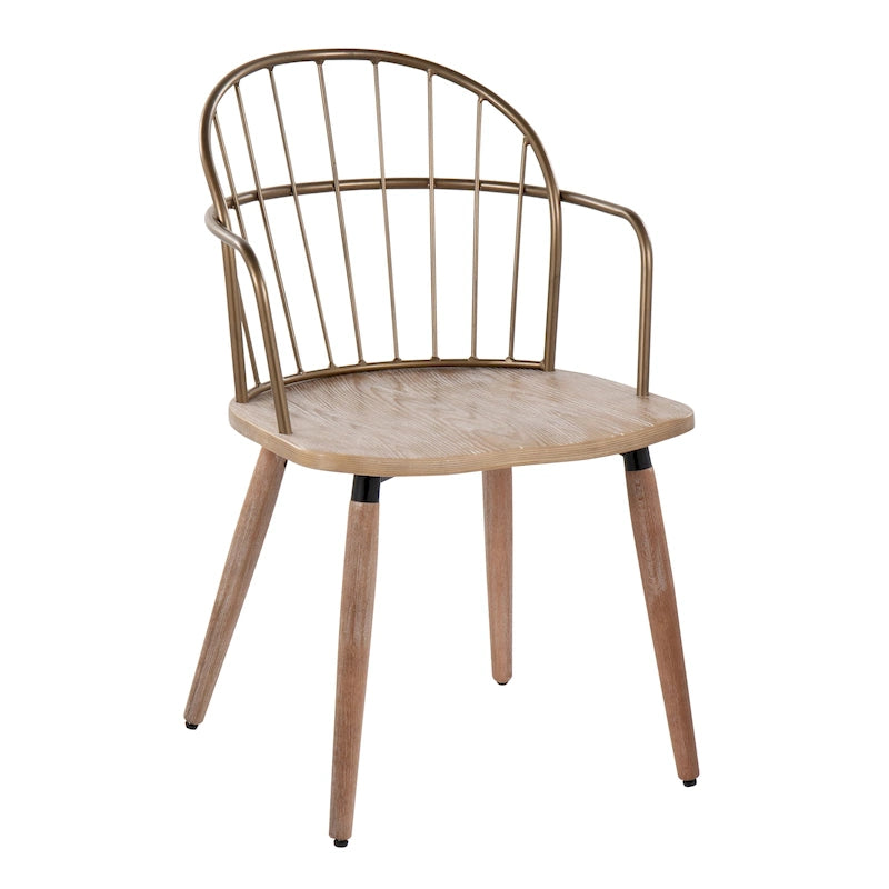 Ellul Industrial Chair in Dark Walnut Wood and Black Metal