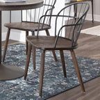  Ellul Industrial Chair in Dark Walnut Wood and Black Metal - N/A