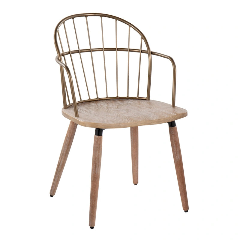 Ellul Industrial Chair in Dark Walnut Wood and Black Metal