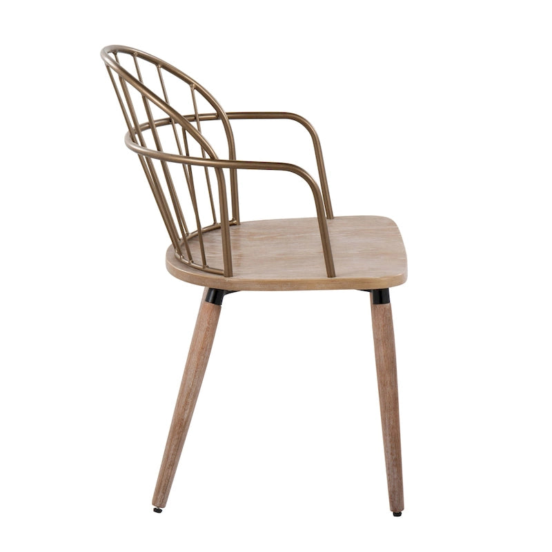 Ellul Industrial Chair in Dark Walnut Wood and Black Metal