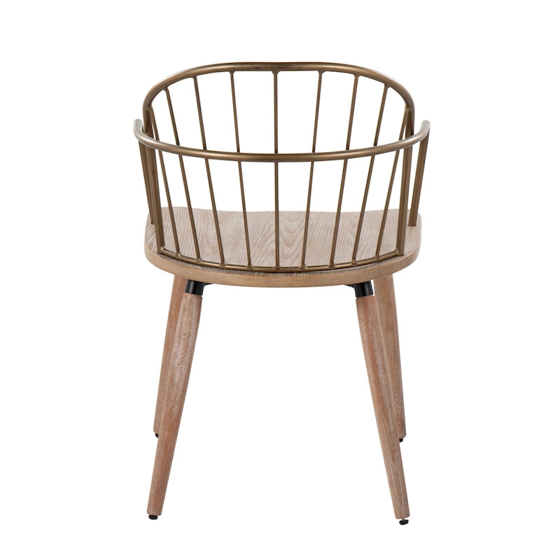 Ellul Industrial Chair in Dark Walnut Wood and Black Metal