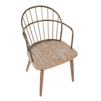 Ellul Industrial Chair in Dark Walnut Wood and Black Metal