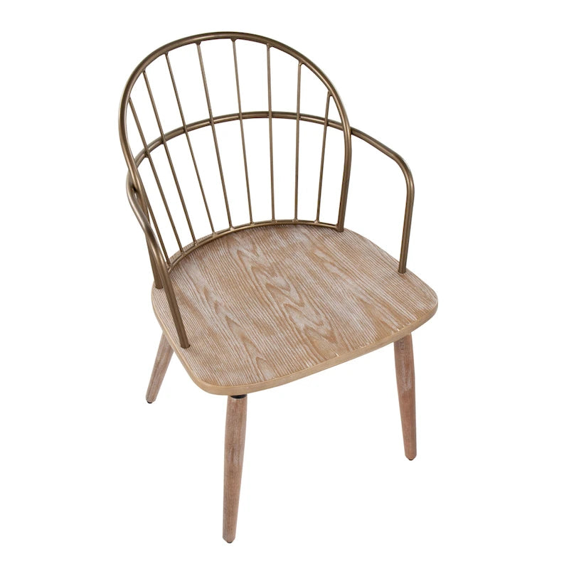 Ellul Industrial Chair in Dark Walnut Wood and Black Metal