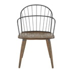 Ellul Industrial Chair in Dark Walnut Wood and Black Metal