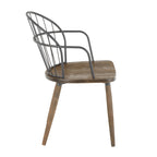Ellul Industrial Chair in Dark Walnut Wood and Black Metal