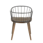 Ellul Industrial Chair in Dark Walnut Wood and Black Metal