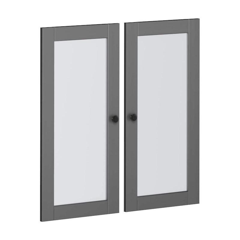 100% Solid Wood Modular Kitchen Pantry Double Door Kit - Set of 2