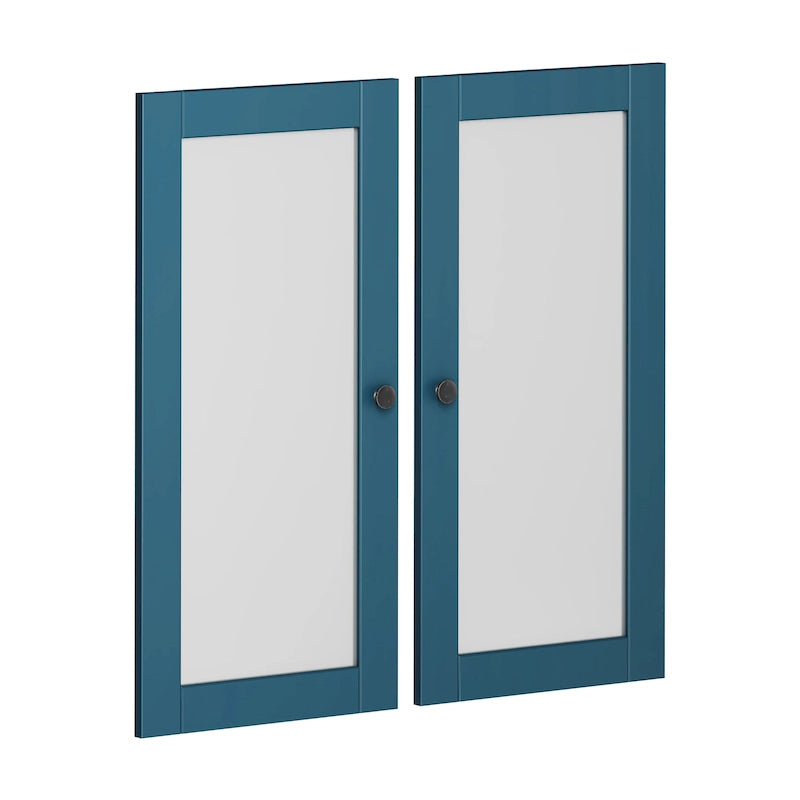 100% Solid Wood Modular Kitchen Pantry Double Door Kit - Set of 2