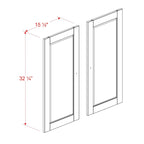 100% Solid Wood Modular Kitchen Pantry Double Door Kit - Set of 2