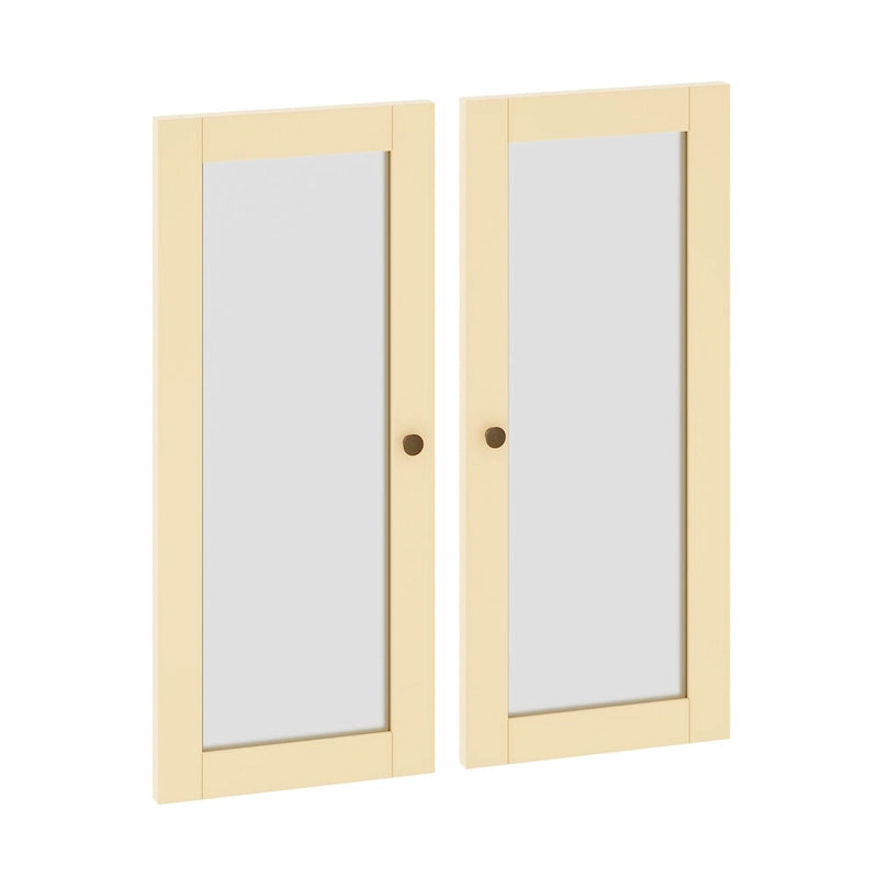 100% Solid Wood Modular Kitchen Pantry Double Door Kit - Set of 2