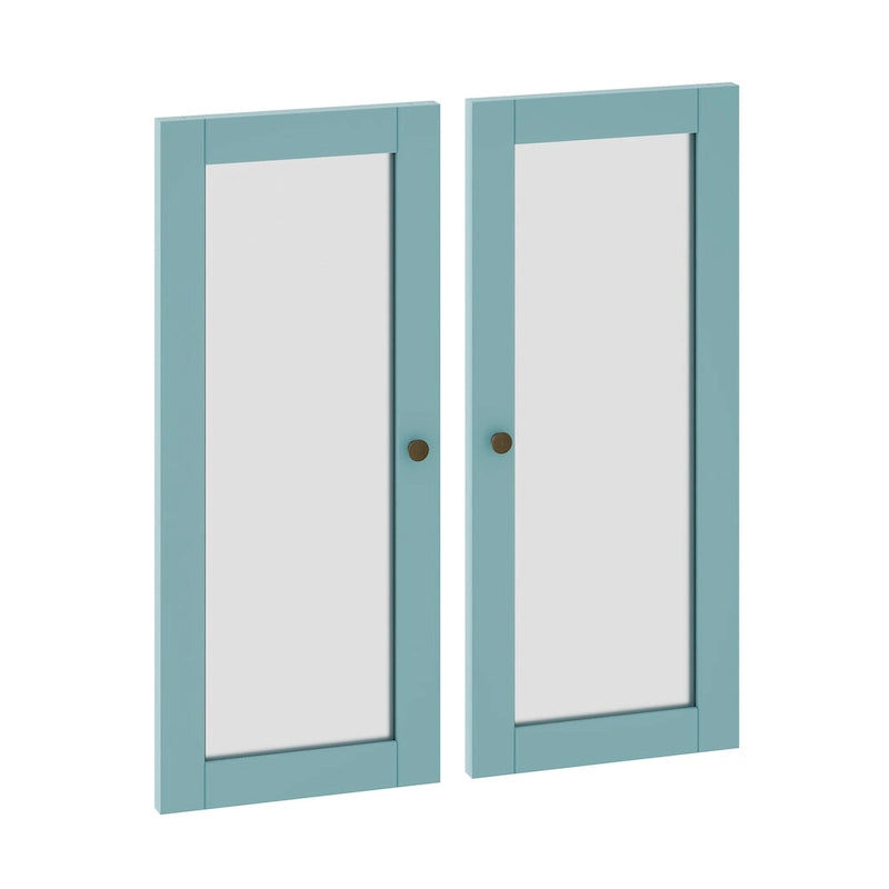 100% Solid Wood Modular Kitchen Pantry Double Door Kit - Set of 2