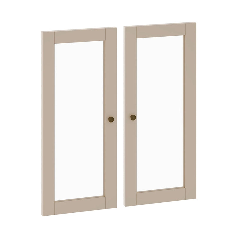 100% Solid Wood Modular Kitchen Pantry Double Door Kit - Set of 2