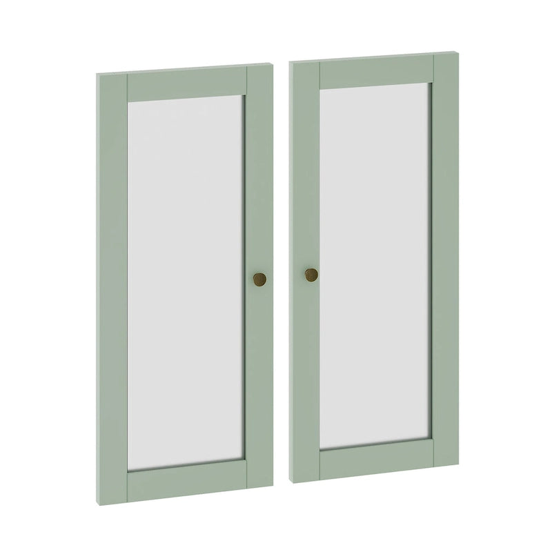100% Solid Wood Modular Kitchen Pantry Double Door Kit - Set of 2