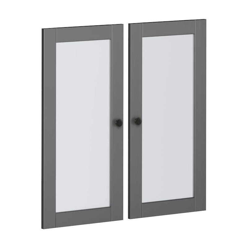 100% Solid Wood Modular Kitchen Pantry Double Door Kit - Set of 2