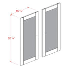 100% Solid Wood Modular Kitchen Pantry Double Door Kit - Set of 2