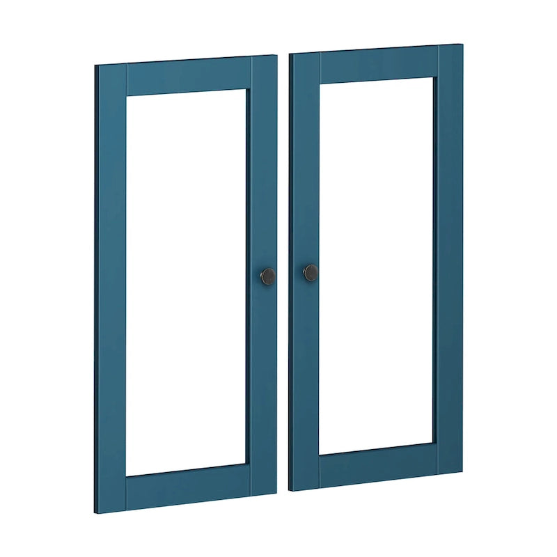 100% Solid Wood Modular Kitchen Pantry Double Door Kit - Set of 2