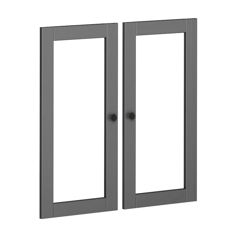 100% Solid Wood Modular Kitchen Pantry Double Door Kit - Set of 2