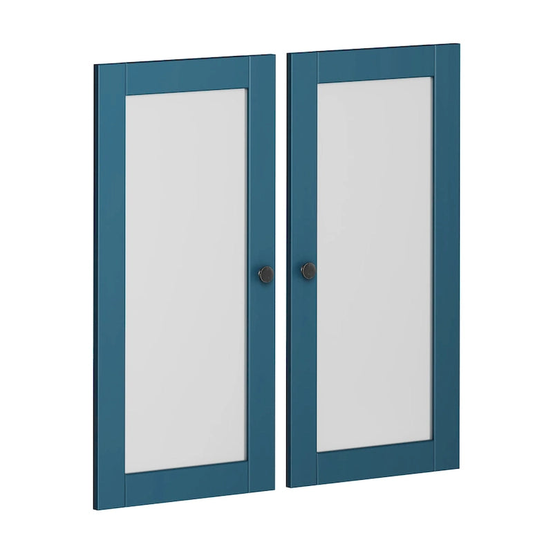 100% Solid Wood Modular Kitchen Pantry Double Door Kit - Set of 2