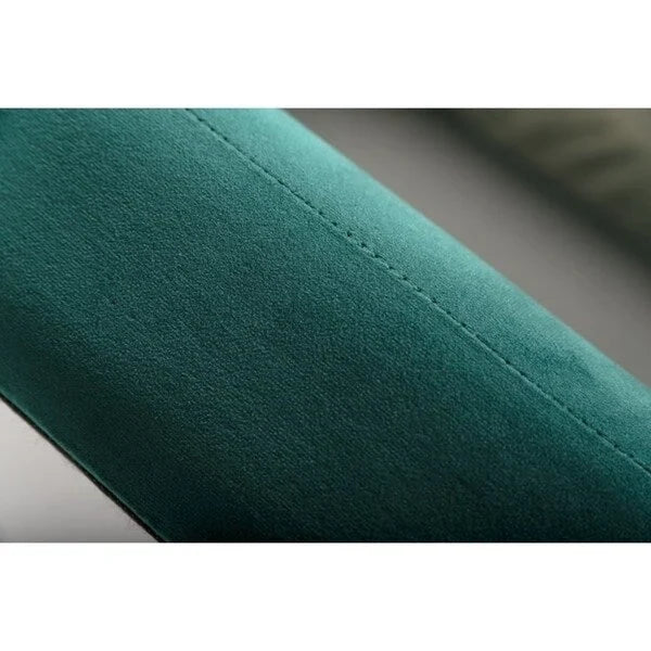 Modern Green Fabric & Walnut Bed