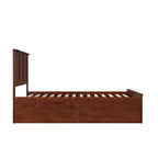 Full Platform Bed with 2 Storage Drawers in Walnut