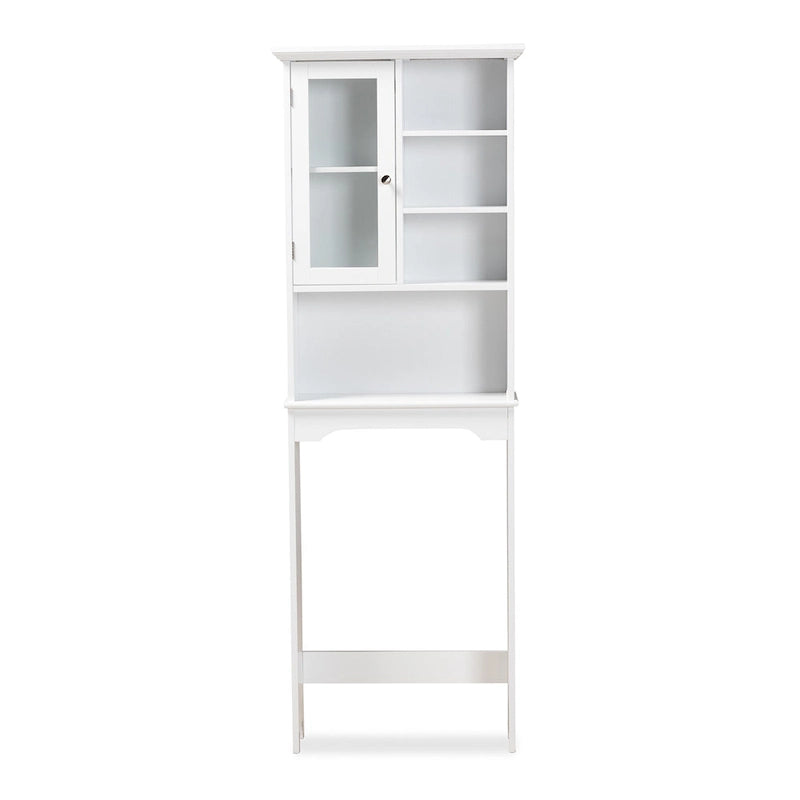 Campbell White Finished Wood Over the Toilet Bathroom Storage Cabinet