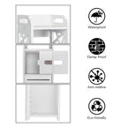 4-Tier Bathroom Standing Shelf Storage Closet Organizer Free Standing Shelves Rack Cabinet with 2 Doors