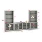 Media Console Glass Doors Modern Living Spaces Entertainment Center - 126x70.9