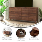 60 Buffet Cabinet with 4 Soft Close Doors and Adjustable Shelves