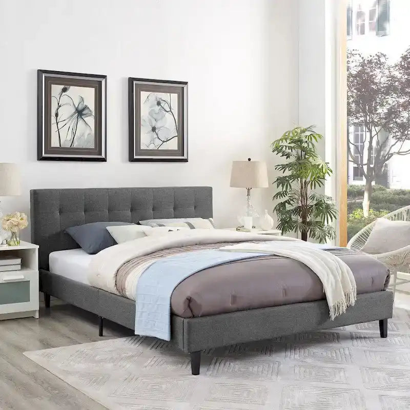 Lucille Upholstered Queen Platform Bed