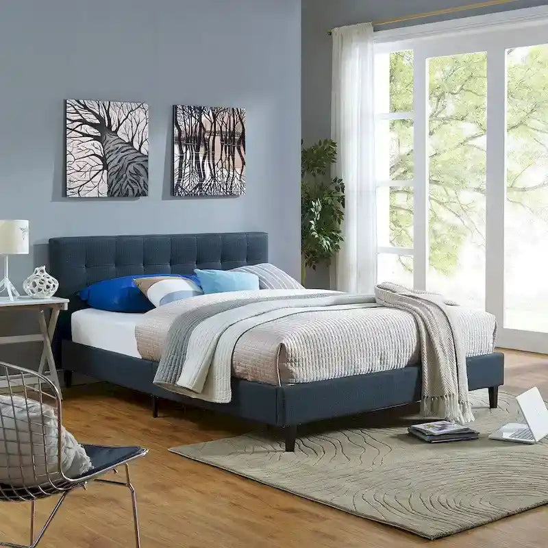 Lucille Upholstered Queen Platform Bed