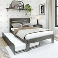 Farmhouse Full Bed with Plank Headboard and Trundle