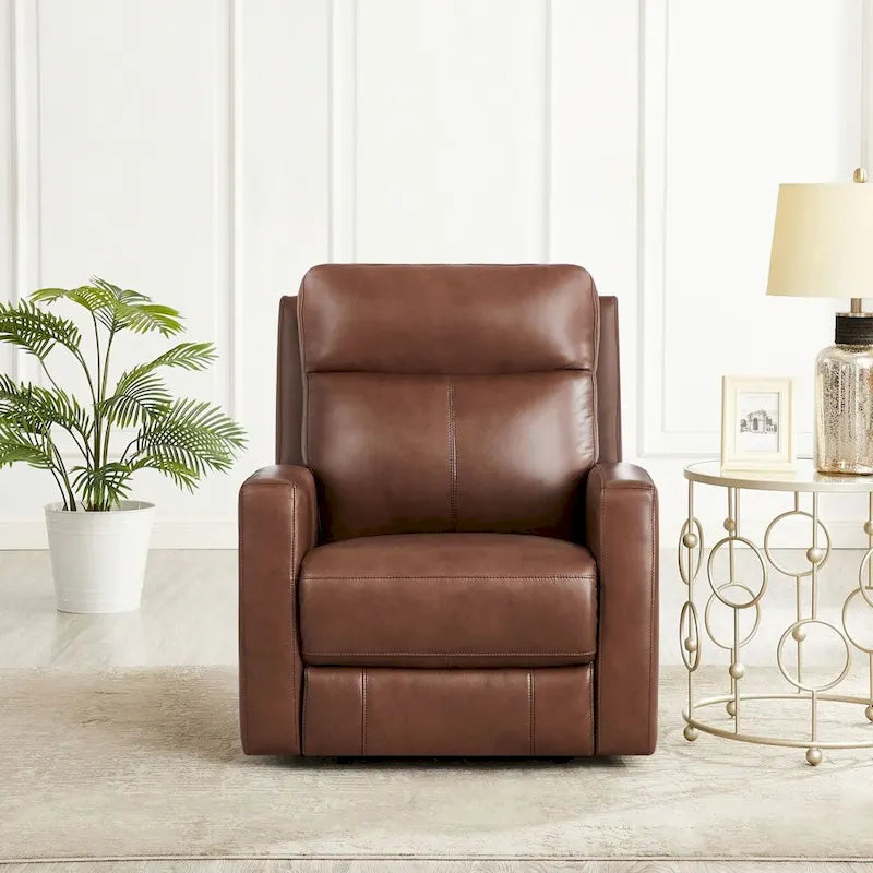  Vienna Zero Gravity Power Recline and Headrest Top Grain Leather Recliner
