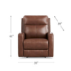 Vienna Zero Gravity Power Recline and Headrest Top Grain Leather Recliner