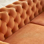 Modern Tufted Velvet Sofa 87.4 inch for Living Room