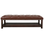 Wooden Base Upholstered Bench for Bedroom for Entryway,60 with Nailhead Trim and Shelf
