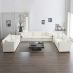 3-Piece Sofa Oversized Sofa Comfy Chenille Deep Seat Sofa Couch with 2 Loveseat and 3 Seater Sofa