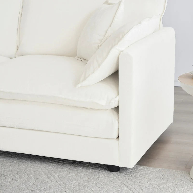 3-Piece Sofa Oversized Sofa Comfy Chenille Deep Seat Sofa Couch with 2 Loveseat and 3 Seater Sofa
