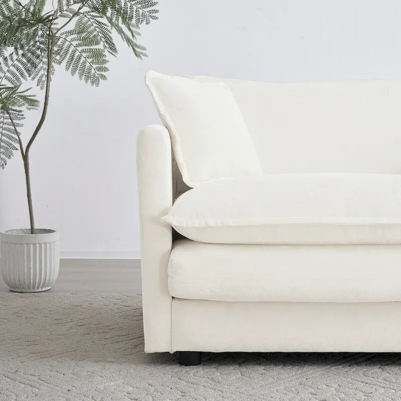 3-Piece Sofa Oversized Sofa Comfy Chenille Deep Seat Sofa Couch with 2 Loveseat and 3 Seater Sofa