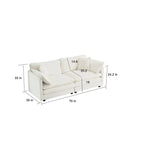3-Piece Sofa Oversized Sofa Comfy Chenille Deep Seat Sofa Couch with 2 Loveseat and 3 Seater Sofa