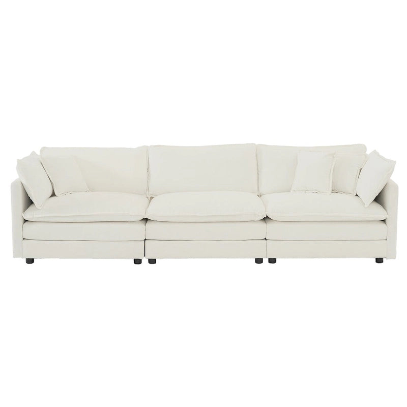 3-Piece Sofa Oversized Sofa Comfy Chenille Deep Seat Sofa Couch with 2 Loveseat and 3 Seater Sofa