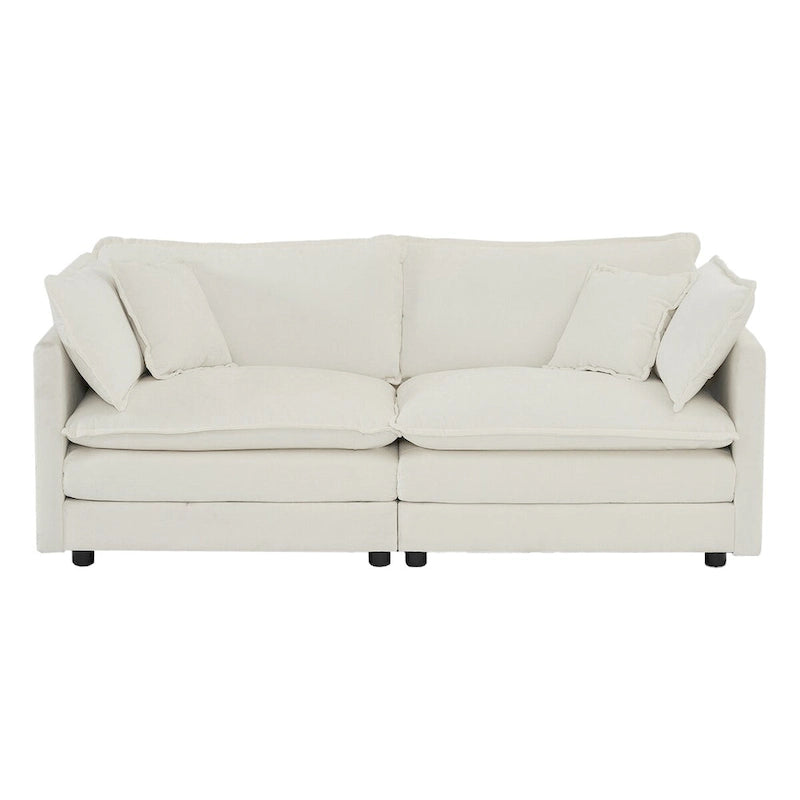 3-Piece Sofa Oversized Sofa Comfy Chenille Deep Seat Sofa Couch with 2 Loveseat and 3 Seater Sofa