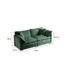 3-Piece Sofa Oversized Sofa Comfy Chenille Deep Seat Sofa Couch with 2 Loveseat and 3 Seater Sofa