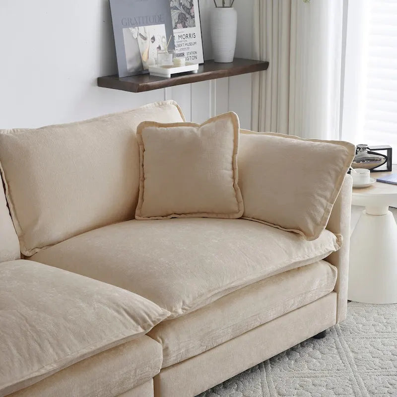 3-Piece Sofa Oversized Sofa Comfy Chenille Deep Seat Sofa Couch with 2 Loveseat and 3 Seater Sofa