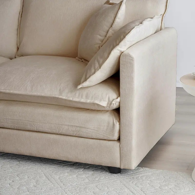 3-Piece Sofa Oversized Sofa Comfy Chenille Deep Seat Sofa Couch with 2 Loveseat and 3 Seater Sofa